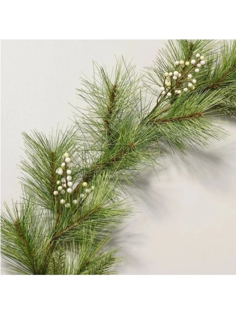 Hearth & Hand 12 ft Faux Needle Pine & Snowberry Christmas Holiday Garland NWT